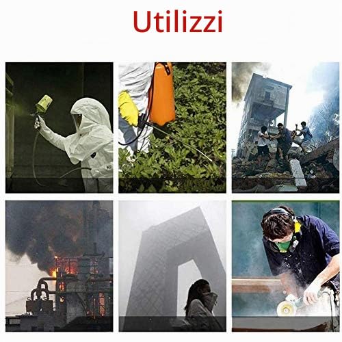 Maschera respiratoria integrale ad aria con filtri in silicone regolabili per verniciatura a spruzzo, saldatura e uso in laboratorio, garantisce una protezione costante del flusso respiratorio