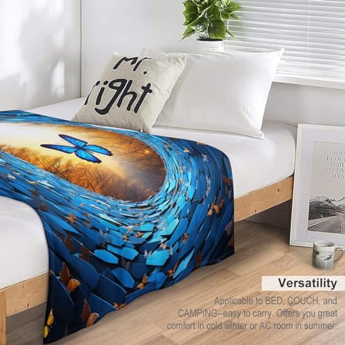 Couverture en flannel papillon contre le froid - Plaid doux 180x200