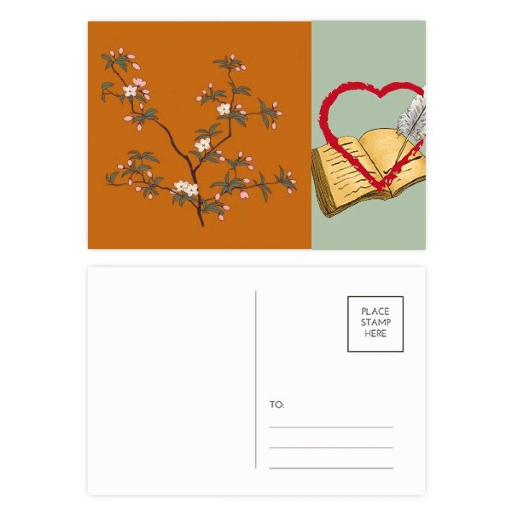 Lot de 20 cartes postales de painting - Motif arbre de culture rouge et vert