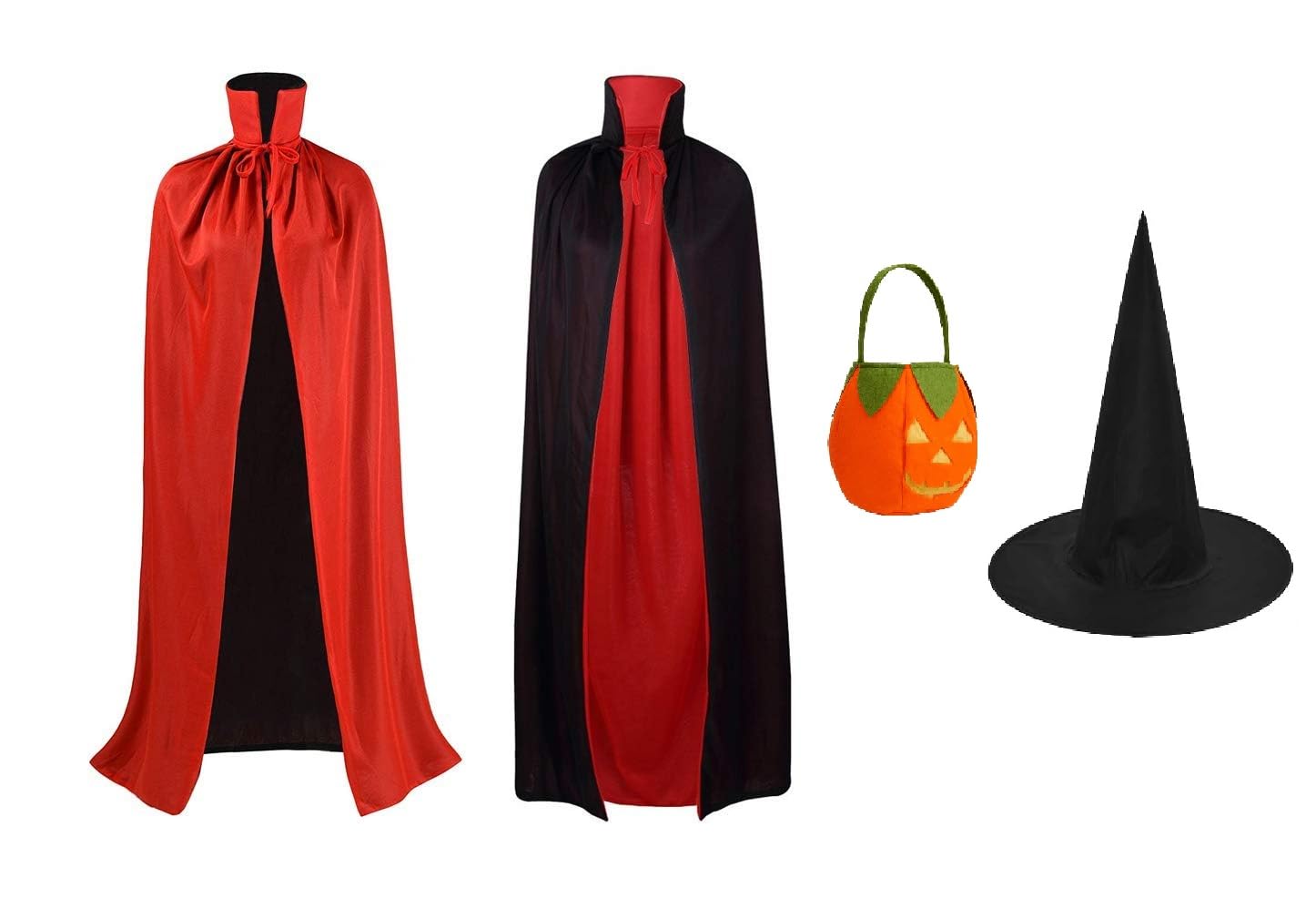 Baby & Sons Halloween Capes, Pumpkin Bag and Halloween Hat for Kids Halloween Cosplay Capes with Halloween Hat Party Dress (Red Cape with Halloween Cap adn Pumpkin Bag) (B0CKNHMQS7) Amazon Price History, Amazon Price Tracker