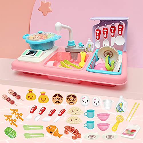 shhjjyp SpielküChe ZubehöR KinderküChe Zubehoer Kinder KüChe ZubehöR KüChenspüLe Spielzeug Set Rotierenden HeißEn Topf…