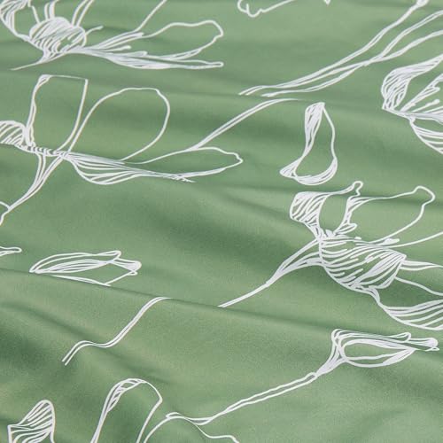 Image of Amazon Basics Lightweight Microfiber Comforter Set, 5-Piece, Bed-in-A-Bag, Twin /Twin XL, Green Floral