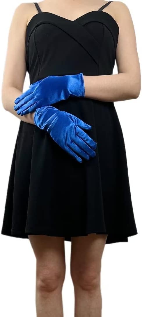 Women's Short Satin Wedding Opera Party 1920s Gloves Lace Choker Gothic Necklace Prom Evening Gloves