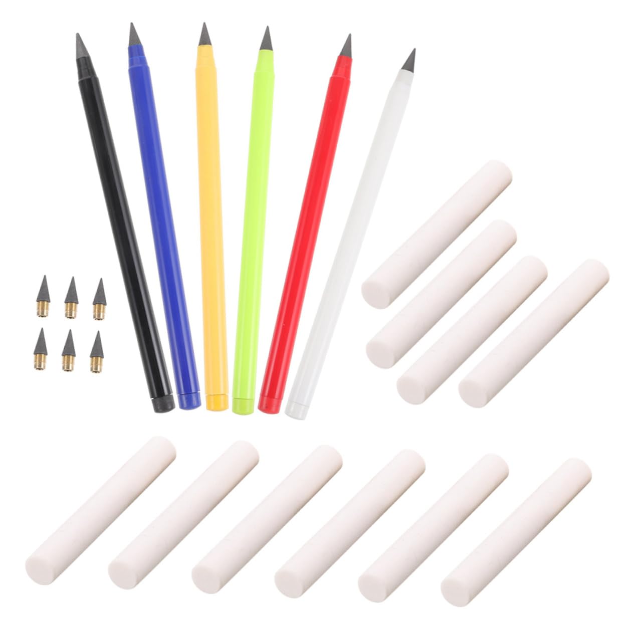 FRCOLOR 5 Sätze künstler stifte Künstler-Bleistift Nicht-spitzbarer Bleistift Nachhaltiger Bleistift Mini-Bleistifte Baubleistift Radierstift keine Bleistiftspitzen löschbare Stifte Gummi