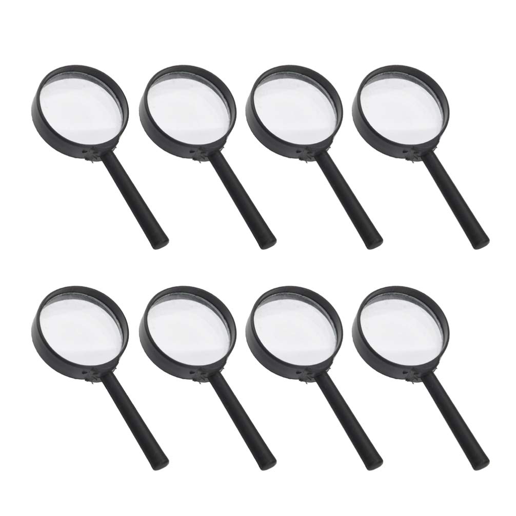 TOYANDONA 10 Pcs Black Magnifying Plastic Classic Lens Magnifier Endurable Glass Toy for Students Kids