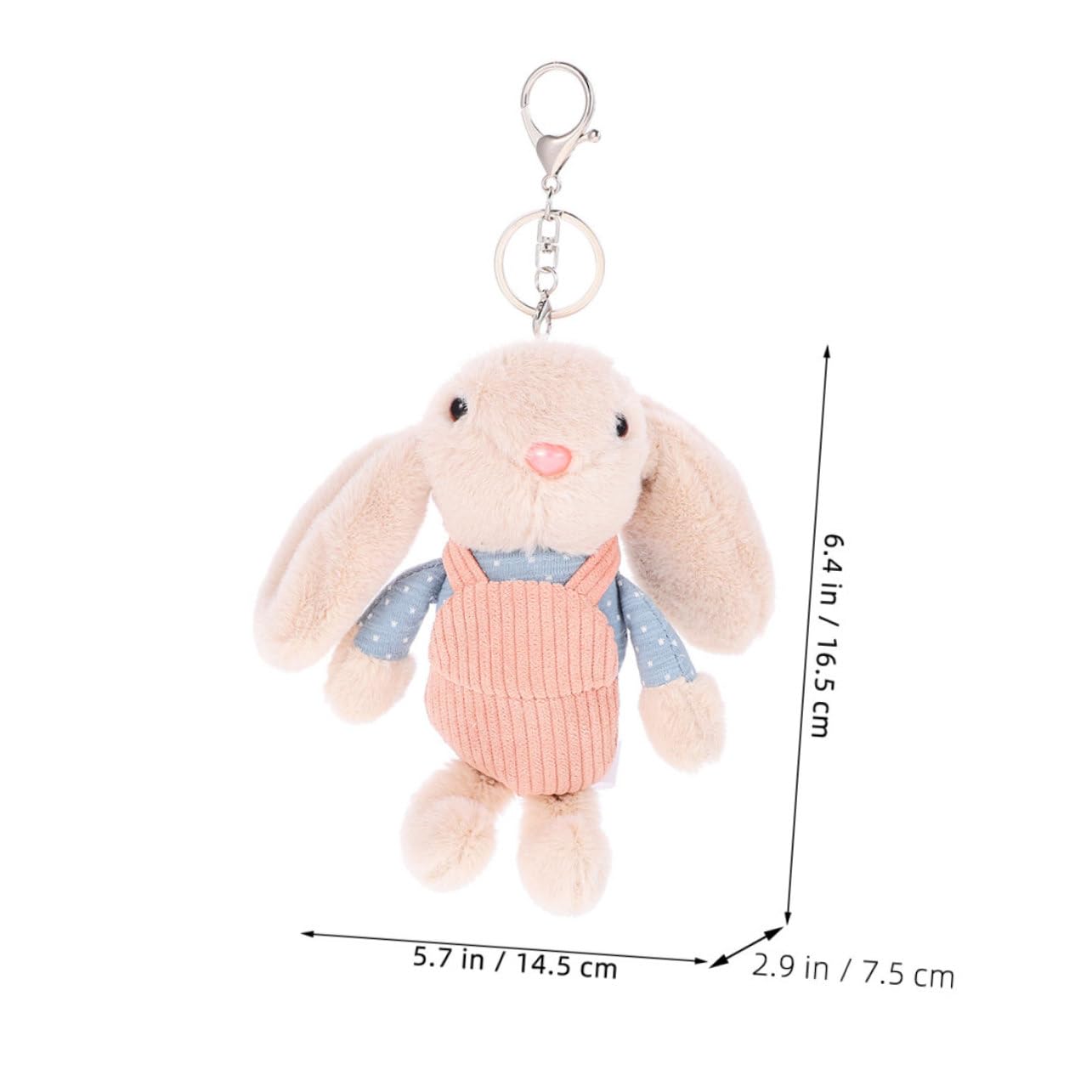Sosoport 2Pcs Plush Rabbit Keychain Pendant Cute Bunny Keyring Bag Charm for Soft Plush Material Lightweight Adorable Design for Backpacks Keys present