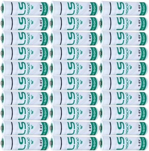 30-Pack 3.6V 2600mAh LS14500 AA Li-SOCl2 Lithium Batteries Use for Security System Device PLC Facility Batteries