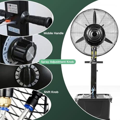 Ventilatore da pavimento industriale portatile con 3 velocità, ruote mobili per patio, garage, magazzino e officina (75 cm / 30in)