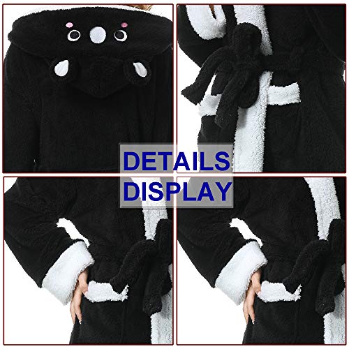 Timsophia Plush Robes For Womens Bathrobes With Hood Soft Animal Robes Cozy Warm Koala Gifts, Black #TOP4