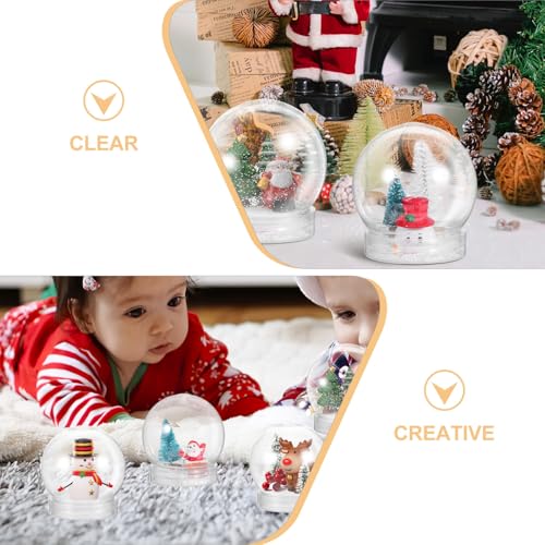 Bolas de nieve de plástico transparente para manualidades y decoración de dulces navideños DIY 7
