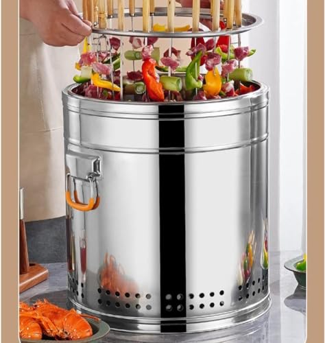 Gril sans fumée avec plaque de gril antiadhésive et filet de gril extérieur/intérieur portable pour griller des brochettes de viande, des légumes