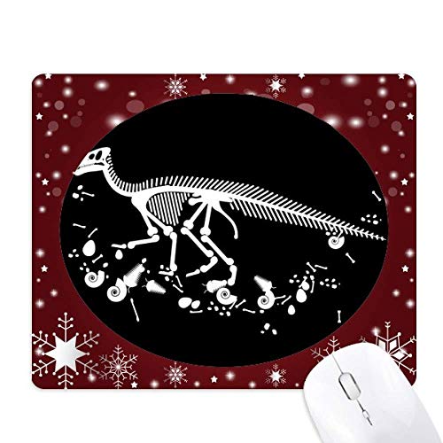Tapis de souris dinosaure noir avec flocon de neige pour setup gaming hiver
