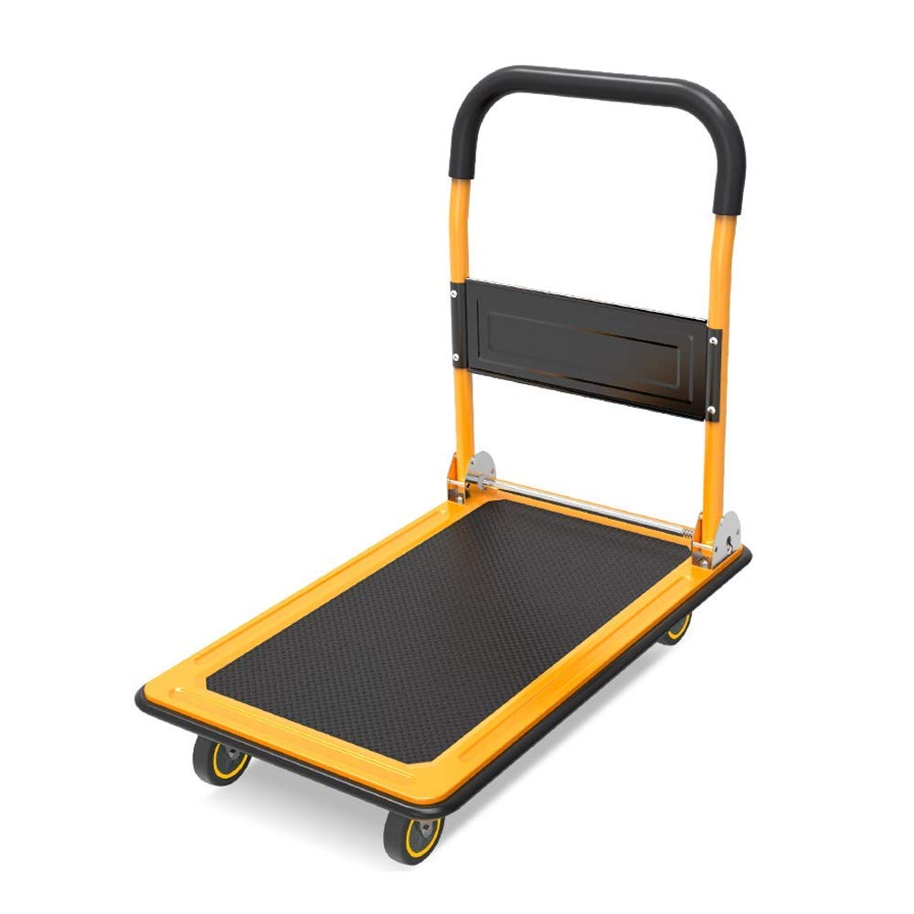 DXDXZDXLUF Trolley-Flat Truck Cargo Truck Outdoor Luggage Pull cart Four-Wheeled Folding Trailer Household Stroller
