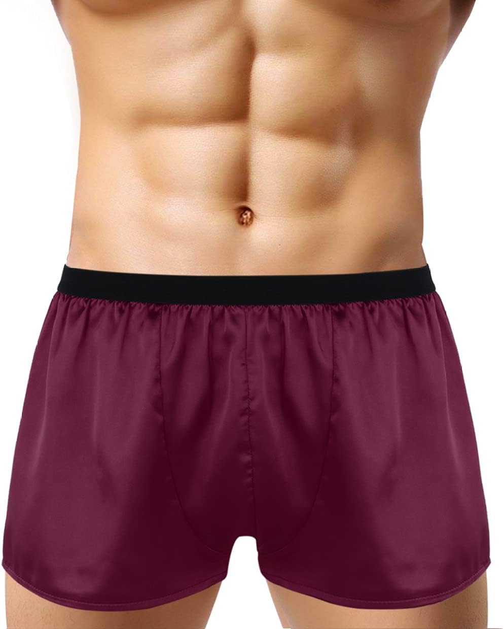 Men's Shiny Satin Silky Trunks Boxer Briefs Underwear Sport Beach Shorts Swimwear Beachwear