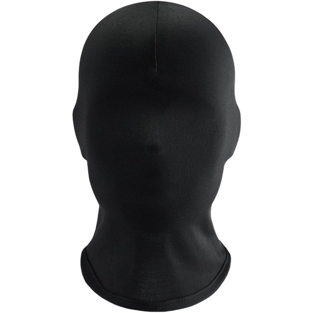 Baokuan Faceless Cosplay Hood Mask, Unisex Full Head Cover for Halloween Party, Breathable Polyester Balaclava Costume Accessory