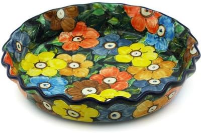 Polmedia Polish Pottery Fluted Pie Dish