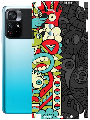 Image of AtOdds - Full Body Back Screen Guard Protector Film - Lamination Wrap Skin Sticker Compatible with Poco M4 PRO (5G) | Scratchproof Matte Finish (Graffiti50)