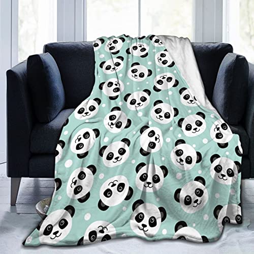 Custommixall Coperta in flanella con panda, morbida e calda coperta pelosa, per bambini o adulti, per culla, letto, divano, sedia, quattro stagioni, soggiorno, viaggi all'aperto, 101,6 x 127 cm