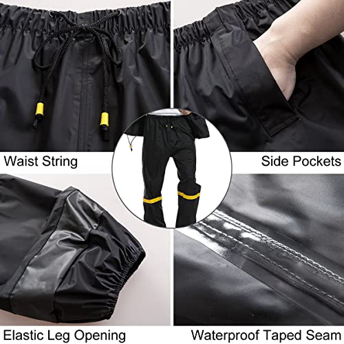 Classic Rain Suits for Men Breathable Rain Gear for Waterproof work, Hooded Coats Jacket and Pants3