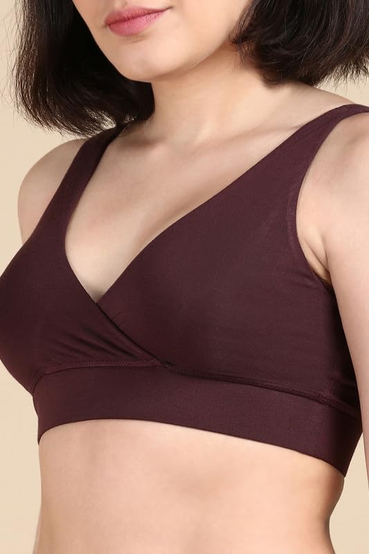 Image of &Circus Maternity Bra | Nursing Bra for Women | Pull Down Feeding Bra | Non Padded Bra for Women Slip On | Tencel Micromodal