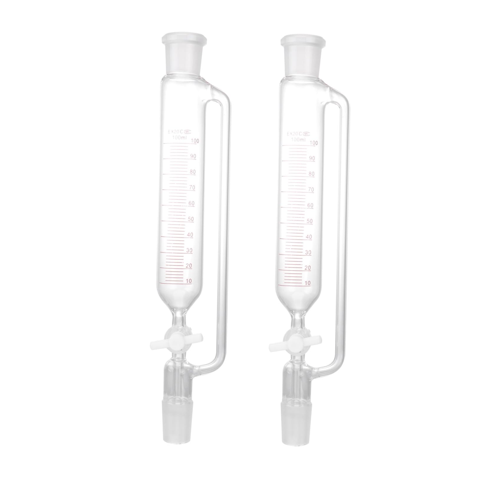 Embudo Pistón de Ptfe de Vidrio de Decantación Cilíndrico Resistencia Química y Corrosión Dispositivo Destilador Experimental Duradero para Laboratorio