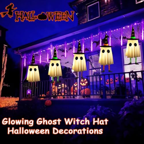 3-Pack 23.6" CYSKXYI Halloween Ghost & Witch Hat Hanging Lights - image 6