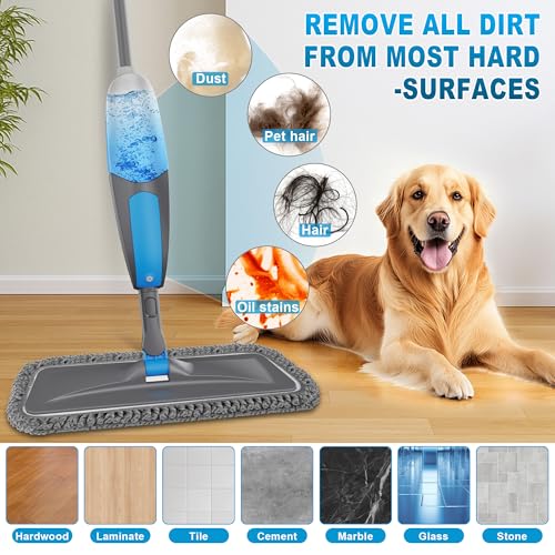 Image of BPAWA Spray Mops for Floor Cleaning: Microfiber Wet Mop for Hardwood Tile