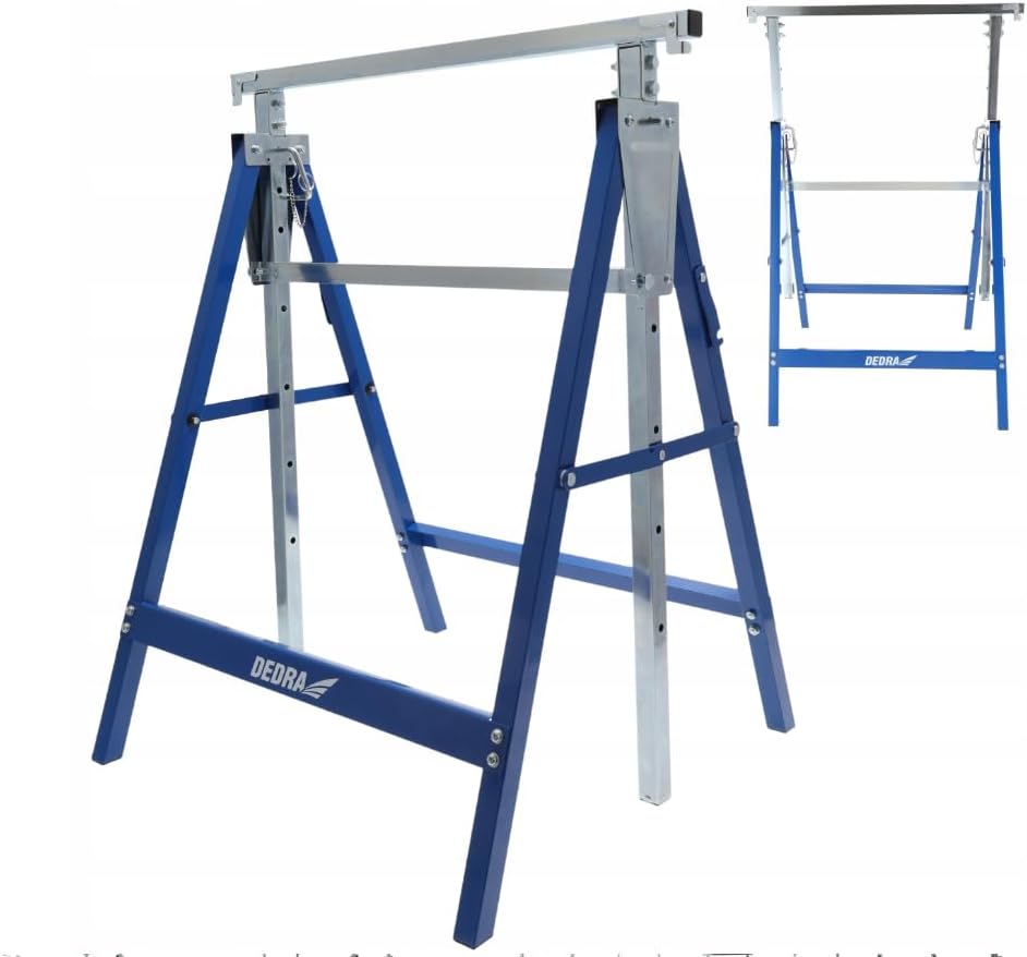 Werktrest N1102A, 1 Piece, max. Load 200 kg, Steel Construction, Weight 5.7 kg, 80-130 cm Height, 68 cm Width, 58 cm Leg spacing, Height Adjustment, Corrosion Resistance