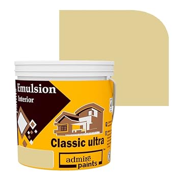 Admire Paints Classic Ultra Acrylic Interior Emulsion Paint - Cream Custard (1L) | Matt Finish, Excellent Hiding, Anti-Bacterial, Water & Alkali Resistant, Eco-Friendly