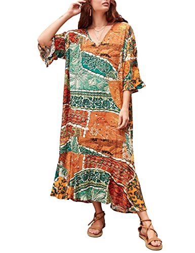 AILUNSNIKA Womens Bikini Swimsuit Cover Up Beach Long Turkish Kaftan Dress