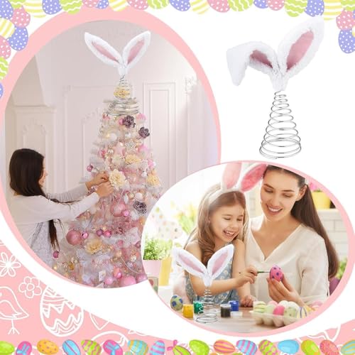 Orejas de conejo de felpa para árbol de primavera y adornos de Pascua 6