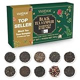 VAHDAM, Assorted Black Tea Loose Leaf Tea Gift Set (10 Flavors) Gift Ideas for Women & Men | Directly Sourced From Assam and Darjeeling | Resealable Ziplock Pouch | Gifts for Him/Her