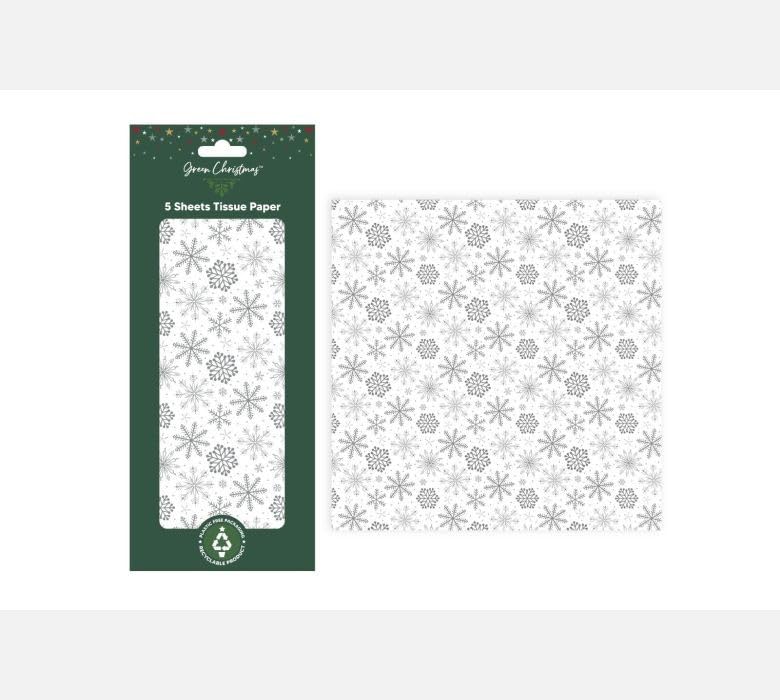 Premium Tissue Paper Sheets 50x75cm - Gift Wrap & Craft Paper Multi-Pack, Vibrant Colours & Themed Mixes for Present Wrapping, Hampers & Art Projects (20, Silver Snowflake, 30 x 20 Inch)