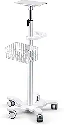 Carrinho médico móvel com rodas com altura ajustável para laptop, scanner, ultrassom, eletrocardiograma, mesa grande para consultórios odontológicos, hospitais, laboratórios