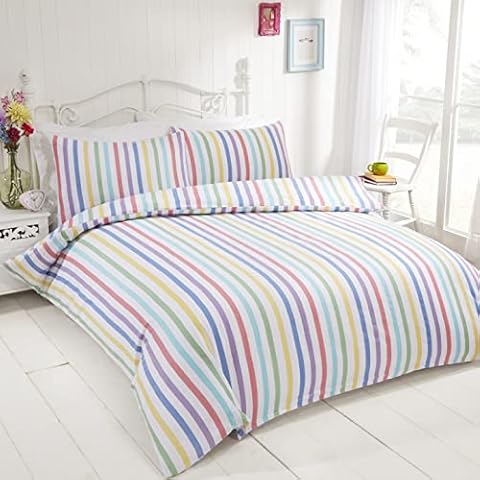 Rapport Home Candy Striped Double Bedding Set Cover