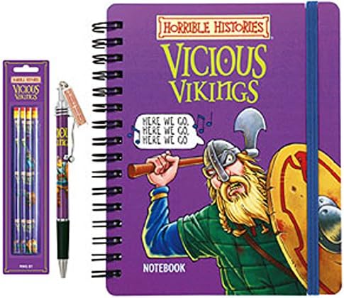 Horrible Histories Stationary Set Notepad Pencil Set And Charm Pen Vicious Vikings