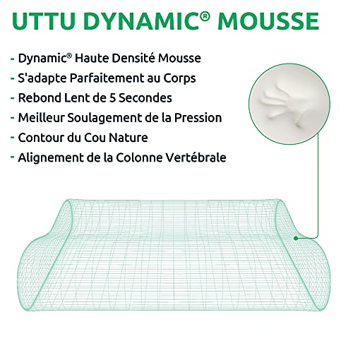 UTTU Oreiller Cervicales Ergonomique à Mémoire de Forme, Oreiller Orthopédique pour la Nuque, Réglable en Hauteur, Anti Douleur & Anti Ronflement, Housse Lavable en Bambou UTTU Oreiller Cervicales Ergonomique à Mémoire de Forme, Oreiller Orthopédique pour la Nuque, Réglable en Hauteur, Anti Douleur & Anti Ronflement, Housse Lavable en Bambou