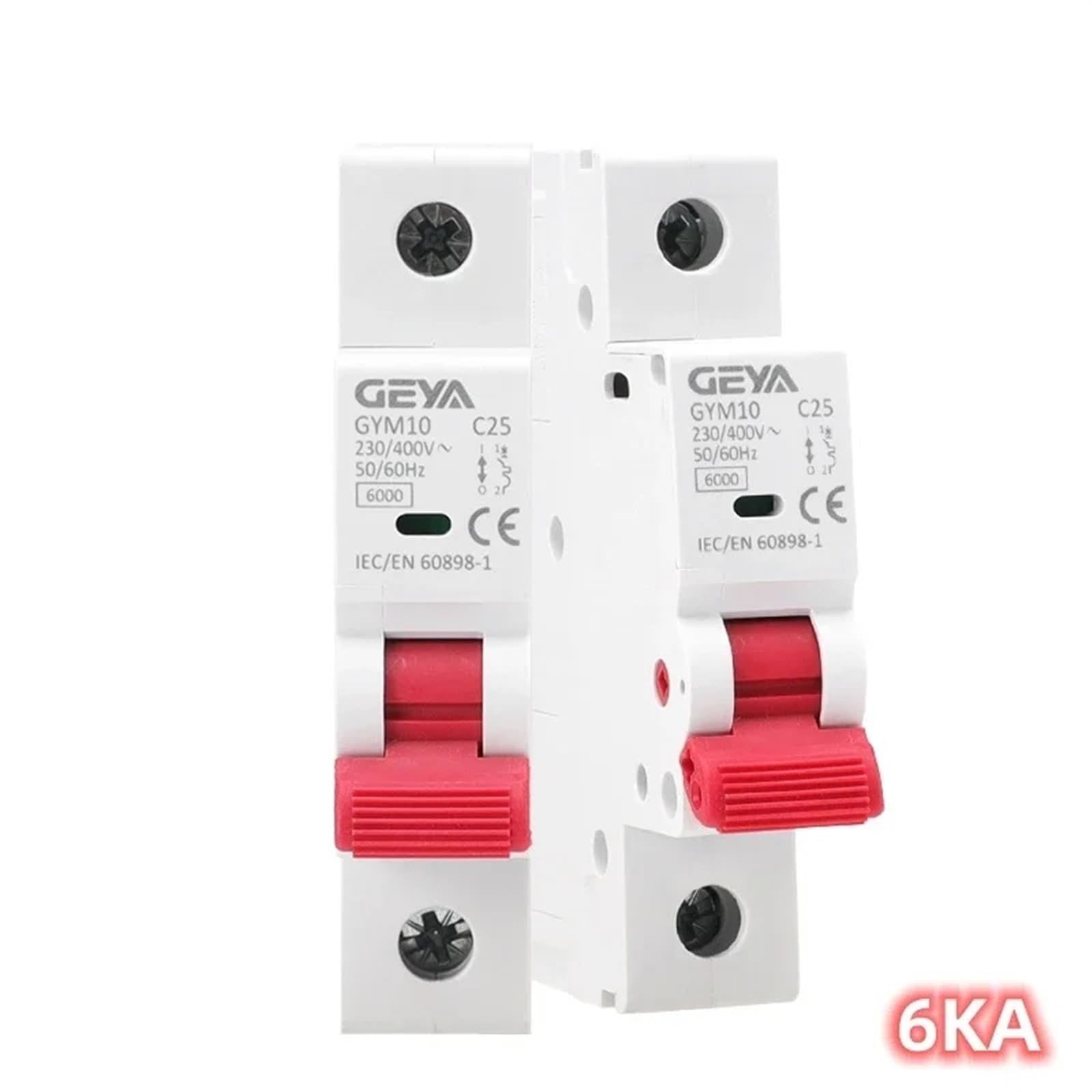 QAXIOQCS Single Phase MCB 6A 10A 16A 20A 25A 32A 40A 50A 63A 220V/400V Mini Circuit Breaker C Curve 6KA MCB CB Approved(6A)