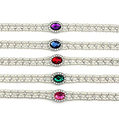 Pet Double Row Pearl Rhinestone Collar Cat Dog Necklace Adjustable Cute Gem Vintage Accessories Pet Double Row Pearl Rhinestone Collar Cat Dog Necklace Adjustable Cute Gem Vintage Accessories