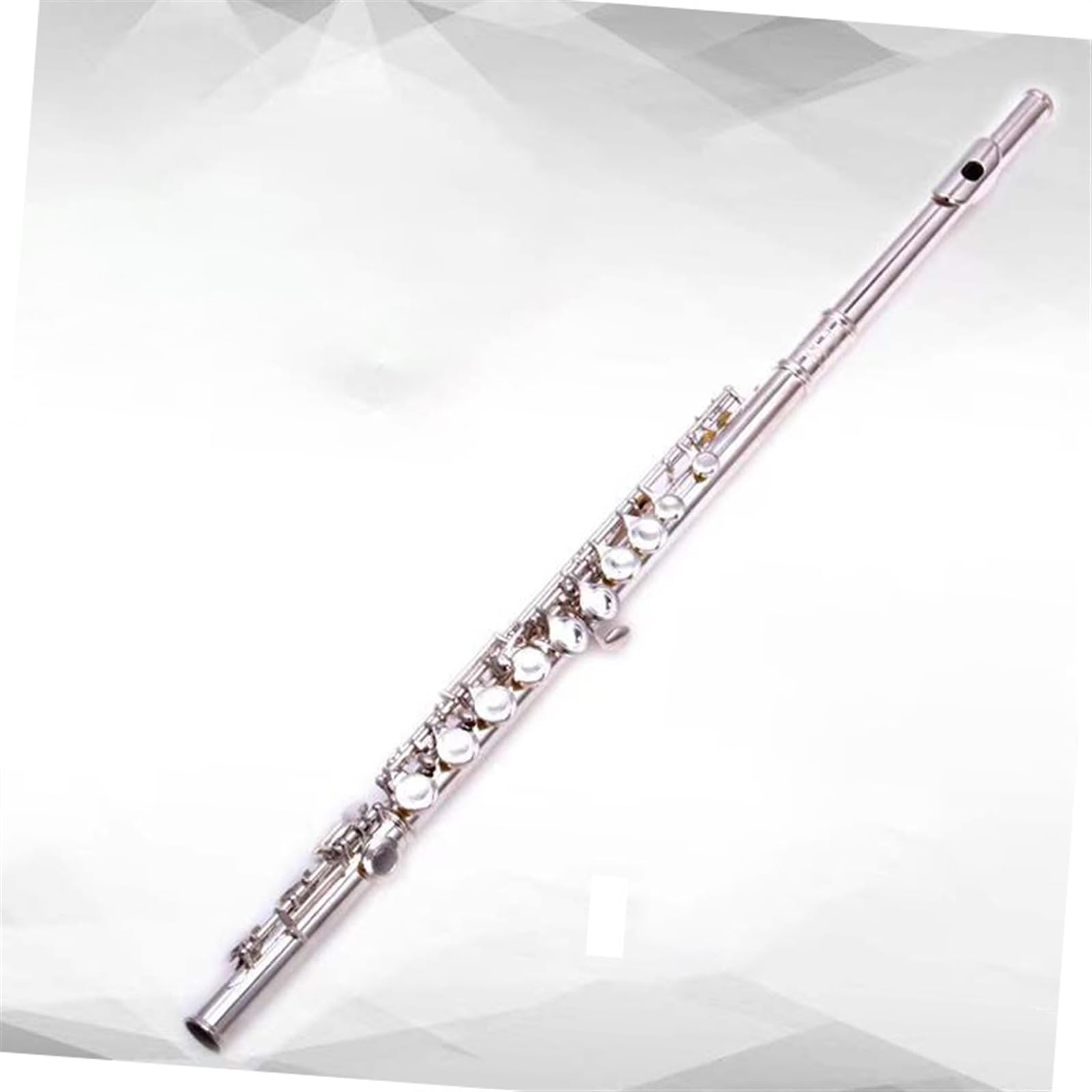 Classic Flûte Traversière Flûte Courbée À 16 Trous Fermés Clé C Flûte Plaquée Argent En Cuivre Blanc Avec Clé E