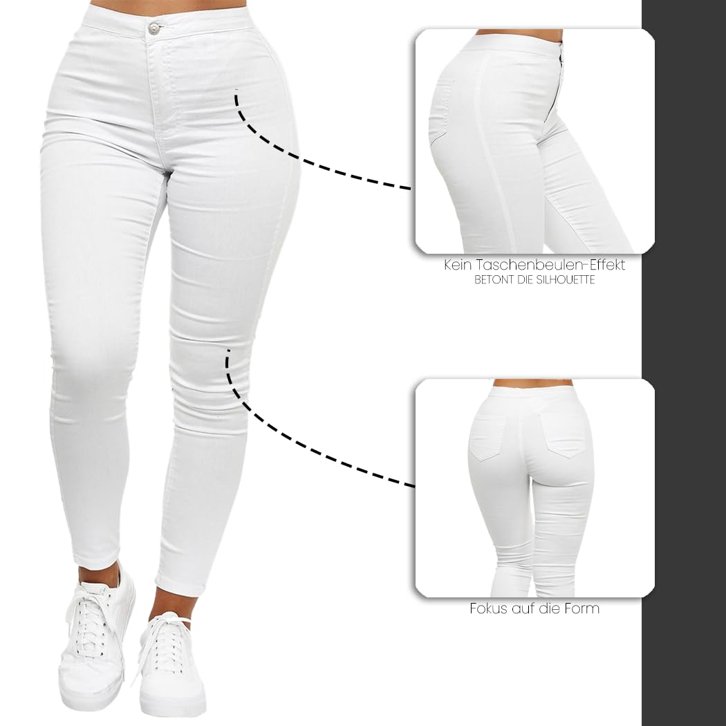 Elara Damen Jeans High Waist Slim Fit Chunkyrayan