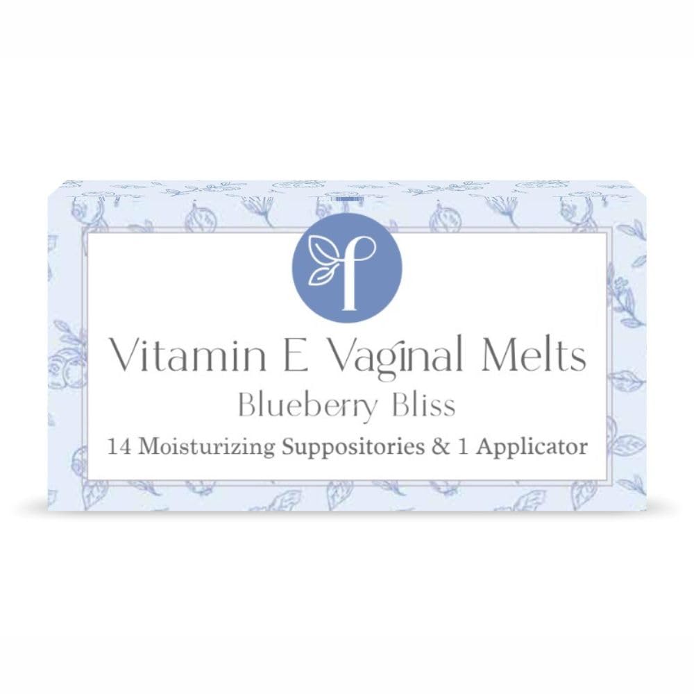 Femallay Organic Vaginal Moisturizing Suppositories – Blueberry – 100% Natural Relief for Dryness, Odor & Daily Feminine Discomfort – 14 Count + Applicator
