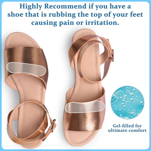 Image of Cutecrop 6 Pair Sandal Shoe Strap Extender Heel Sandal Strap Cushion Strips Heel Grips Liner Insert for Shoes Too Big Preventing Slipping, Rubbing, Non-Slip (Transparent)