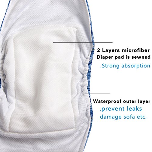 Joydaog 3 Pack Jean Belly Bands For Male Dog Diapers Reusable Belly Wrap M #TOP3