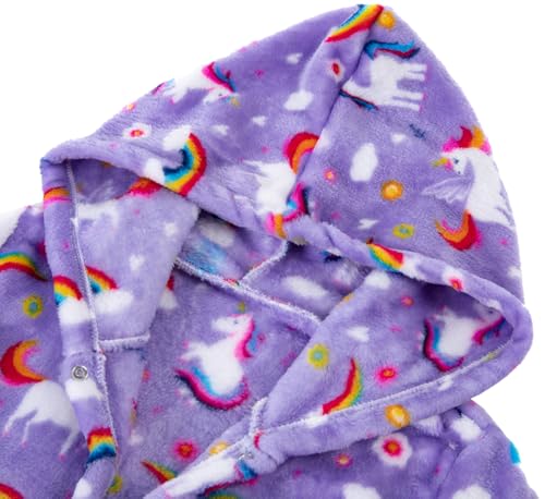 Kids Toddler Cartoon Unicorn Hooded Robe Pajamas Bathrobe Children Sleepwear3