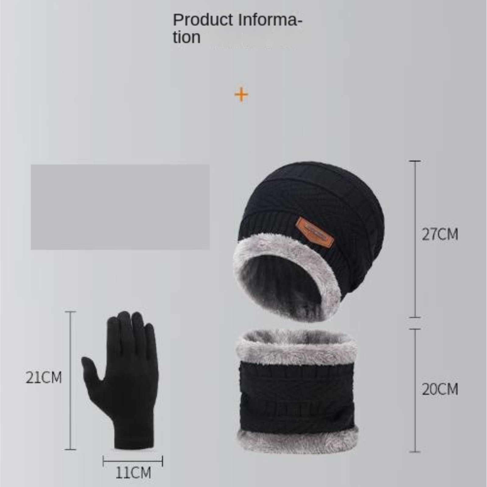 Set bonnet écharpe gants Ensemble D'hiver Trois Pièces : Écharpe, Bonnet, Gants Et Tricot Chaud hiver
