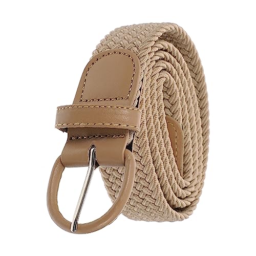 BESTYASH Durable Elastic Braided Waist Belt for Women and Men Stretchy Decorative Dress Accessory Comfortable Unisex Waistband Beige Multi Functional Fashion Strap for Trousers and Sweaters