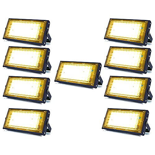 Image of MLD 20W Led Flood Light AC 220V Waterproof Brick focus Floodlights for indoor outdoor Lights | Yellow /Warm White | 20 Watt | Pack Of 9