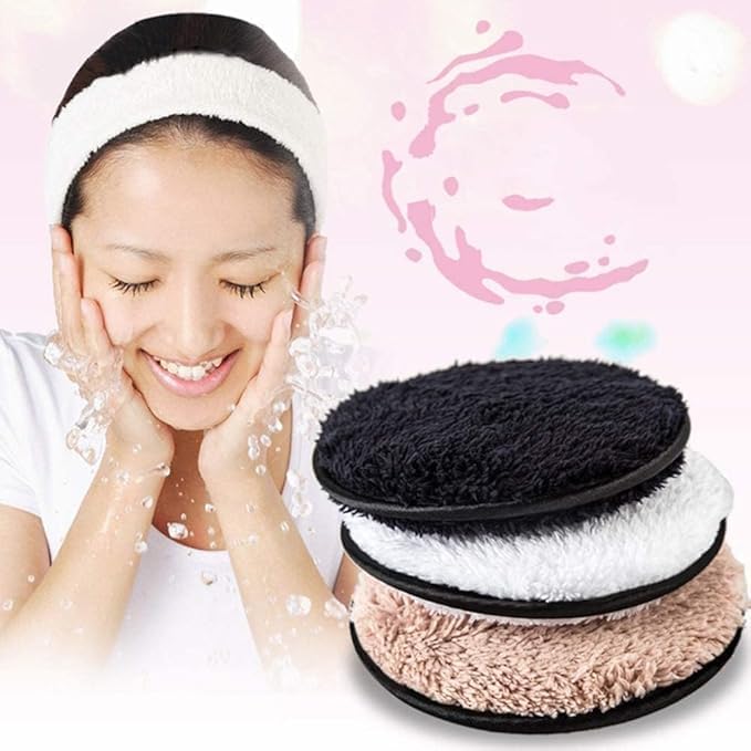 SUNKISSED Reusable Makeup Remover Cleansing Pads | Easily Removes Stubborn Face & Eye Makeup | Multifunctional, Safe for Oily, Dry or Sensitive skin(Pack Of 2) 3