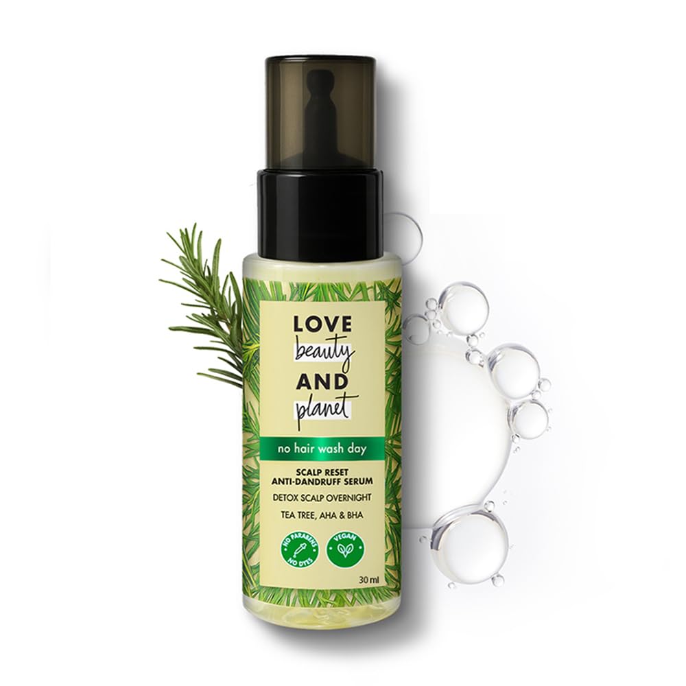 LOVE BEAUTY and PLANET Scalp Reset Anti Dandruff Serum, 100 ml, for Detoxed and Refreshed Scalp, with Tea Tree, AHA & BHA, Absorbs Excess Oil Overnight, no Dyes, Vegan-image-32